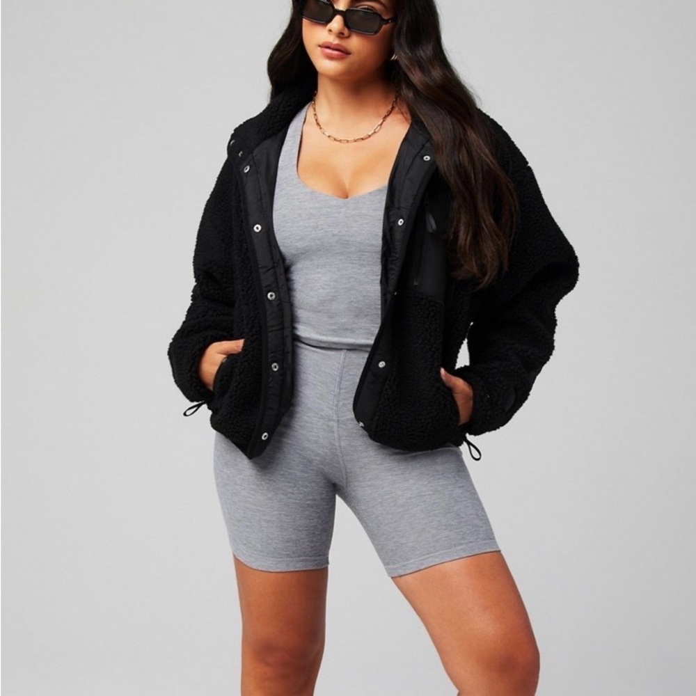 Fabletics Charcoal Teddy Jacket
